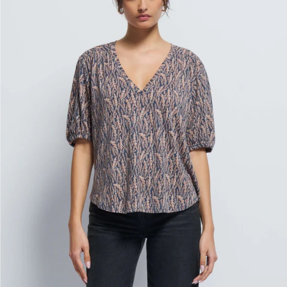 Nation LTD Blue and Pink Patterned Blouse